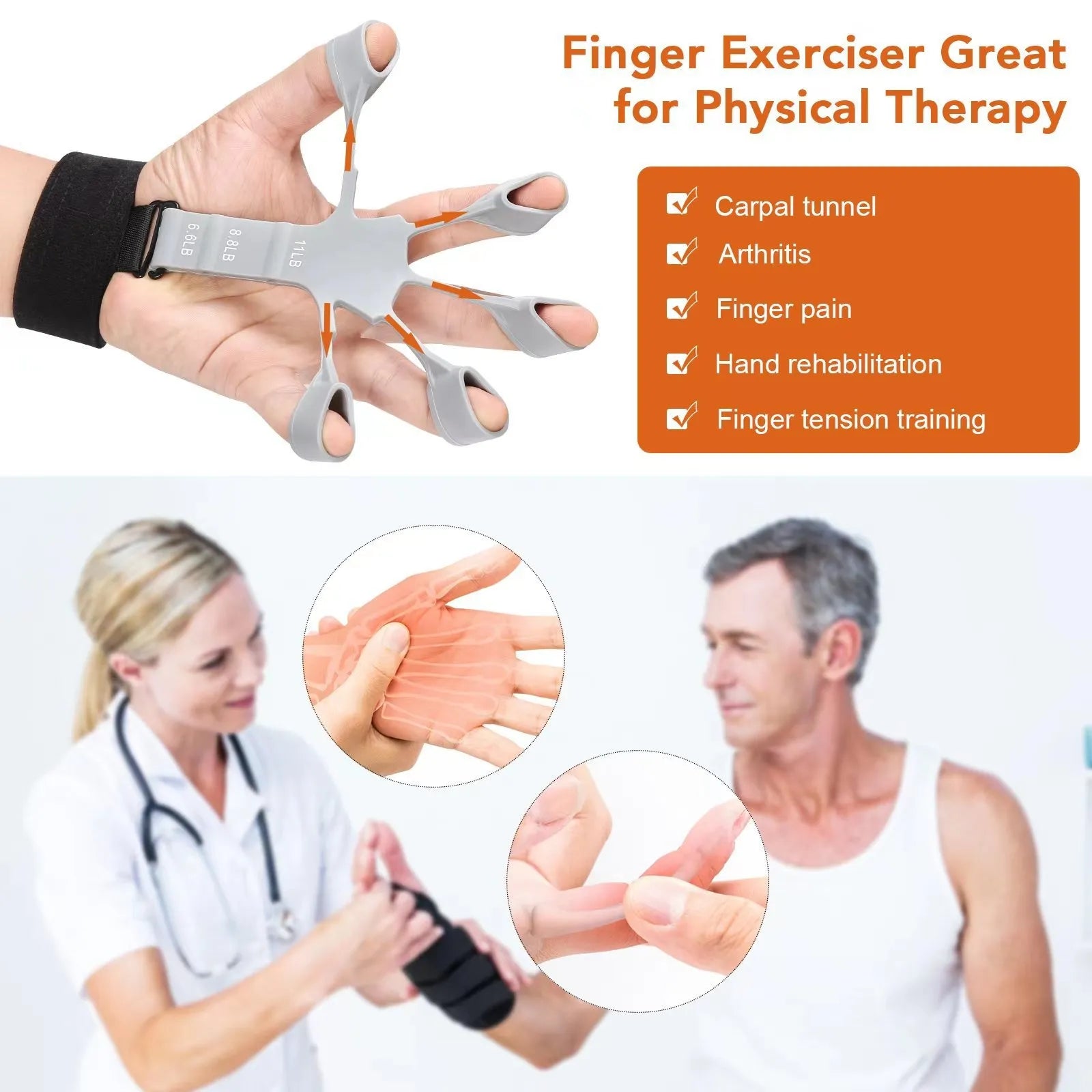 Gripster Strengthener Finger Stretcher Trainer Exerciser Hand Grip Trainer Gym Fitness Training Exercise Hand Strengthener