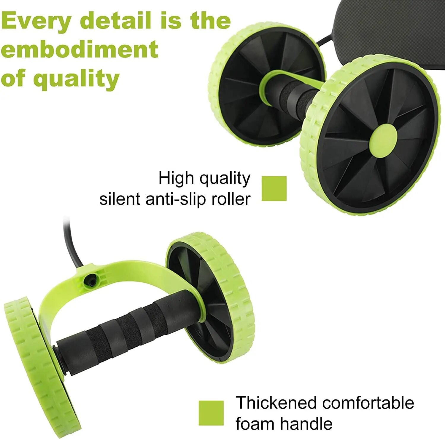 Ab Roller Wheel with knee pads and resistance bands